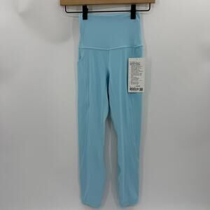 New LULULEMON Align Pant Size 0 Side Pocket 25 inch Light Blue Ankle Legging